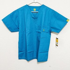 NWT WonderWink Scrub Top Blue Size Small